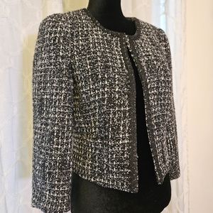 Cropped Jacket New Large Black & White
